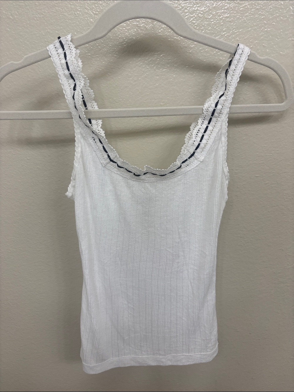 Free People White Lace-Trim Tank Top - Women Intimates & Sleepwear